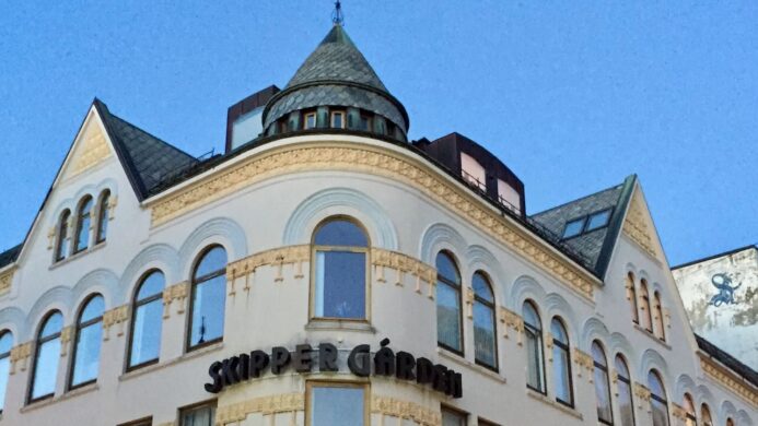 art nouveau building with decorative plaster
